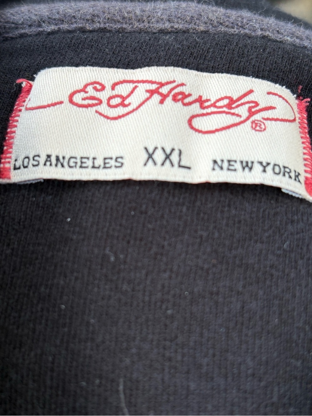 Ed Hardy Black Hoodie with Red Script Label - Picture 3 of 6